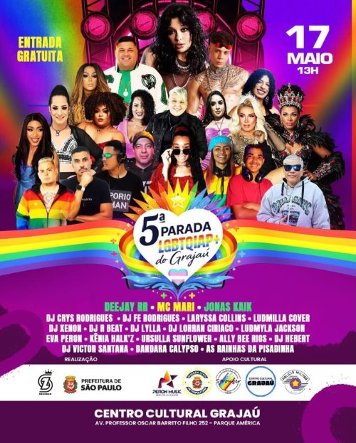 GZT Parada LGBTQIAP+ Periférica do Grajaú acontece amanhã com shows gratuitos e cultura urbana
